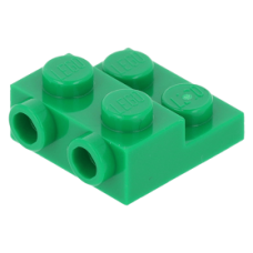 LEGO lapos elem 2x2x2/3 oldalán két bütyökkel, zöld (99206)