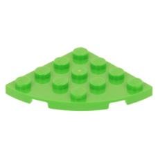 LEGO lapos elem lekerekített sarokkal 4x4, világoszöld (30565)