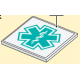 LEGO csempe 6×6 orvosi/kórházi szimbólum mintával (matrica), fehér (10202pb01)