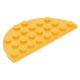LEGO lapos elem félkör 4x8, világos narancssárga (22888)