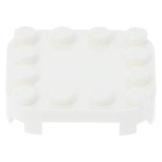 LEGO lapos elem 4×4×2/3 lekerekített sarkokkal és négy talppal, fehér (66792)