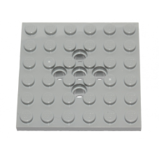 LEGO lapos elem 6x6 5 db pin csatlakozóval, világosszürke (73110)