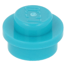 LEGO lapos elem kerek 1x1, sötét türkizkék (4073)