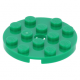LEGO lapos elem kerek lyukkal középen 4x4, zöld (60474)