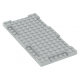 LEGO lapos elem 8×16×2/3 középen kiemelkedéssel, oldalán 1×4-es bemélyedésekkel, világosszürke (2629)