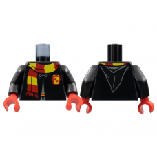 LEGO felsőtest Griffendél címer és sál mintával, fekete (76382)