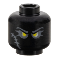 LEGO fej gonosz arc mintával, fekete (102982)