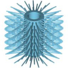 Eredeti, új LEGO kefe Ø24 × 18.2, közép azúrkék (2498) - speciális jármű alkatrész