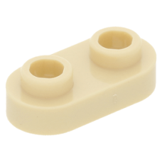 LEGO lapos elem 1x2 lekerekített tetején két lyukas bütyökkel, sárgásbarna (35480)