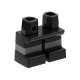 LEGO láb rövid sötétszürke csík mintával, fekete (16709)