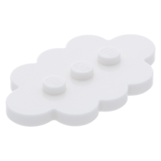 Eredeti, új LEGO csempe 3×5 felhő alakú 3db bütyökkel, fehér (35470) - igényes elem a részletgazdag alkotásokhoz