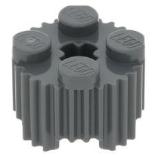 LEGO henger 2x2 oldalán rács mintával, sötétszürke (92947)