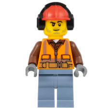 LEGO City férfi munkás építőmunkás minifigura 60219 (cty0955)
