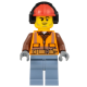 LEGO City férfi munkás építőmunkás minifigura 60219 (cty0955)