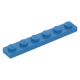 LEGO lapos elem 1x6, sötét azúrkék (3666)