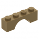 LEGO boltív 1×4, sötét sárgásbarna (3659)