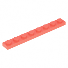 LEGO lapos elem 1x8, korall (3460)