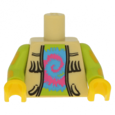 LEGO felsőtest hippi ruha mintával, sárgásbarna (88585)