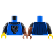 LEGO felsőtest katona ruha köpeny, karvédő és fekete sólyom mintával (Castle), kék (76382)