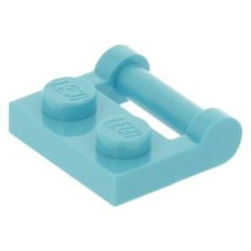 LEGO lapos elem 1x2 zárt végű fogantyúval, közép azúrkék (48336)