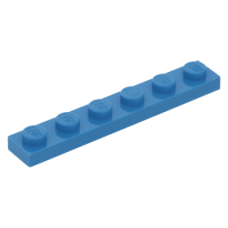 LEGO lapos elem 1x6, sötét azúrkék (3666)