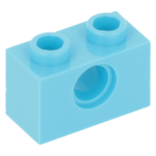 LEGO technic kocka lyukkal 1x2, közép azúrkék (3700)