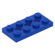 LEGO technic lapos elem 2×4 3 lyukkal, kék (3709)