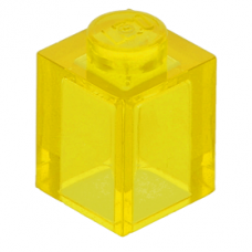 LEGO kocka 1x1, átlátszó sárga (3005)