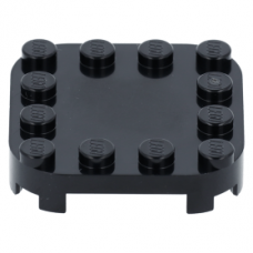 LEGO lapos elem 4×4×2/3 lekerekített sarkokkal és négy talppal, fekete (66792)