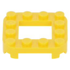 LEGO lapos elem 4×4×2/3 lekerekített sarkokkal és négy talppal középen kivágással, sárga (79387)