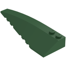 LEGO ék/szárny 10×3 íves tetején kettő bütyökkel balos, sötétzöld (50955)