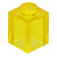 LEGO kocka 1x1, átlátszó sárga (3005)