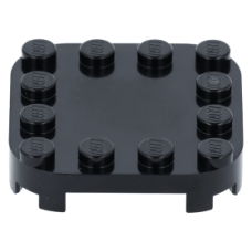 LEGO lapos elem 4×4×2/3 lekerekített sarkokkal és négy talppal, fekete (66792)