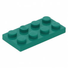 LEGO lapos elem 2x4, sötét türkizkék (3020)