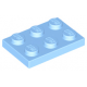 LEGO lapos elem 2x3, világoskék (3021)