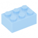 LEGO kocka 2x3, világoskék (3002)