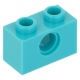 LEGO technic kocka lyukkal 1 × 2, sötét türkizkék (3700)