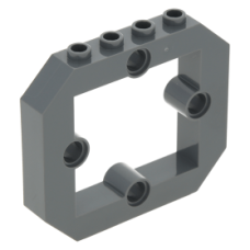 LEGO fal elem 1 x 6 x 4 1/3 ablak kivágással, sötétszürke (49699)
