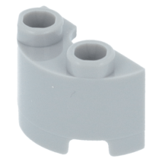 LEGO henger fél (ívelt fal elem) 1×2×1, világosszürke (68013)