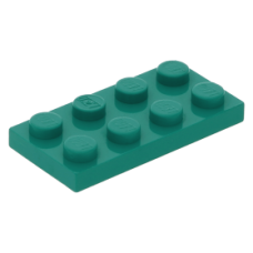 LEGO lapos elem 2x4, sötét türkizkék (3020)