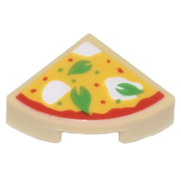 LEGO csempe 1×1 pizza szelet mintával, sárgásbarna (101789)