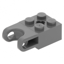LEGO technic kocka 2×2 oldalán golyós foglalattal, sötétszürke (92013)