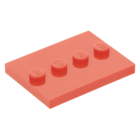 LEGO csempe 4 bütyökkel 3×4, piros (88646)