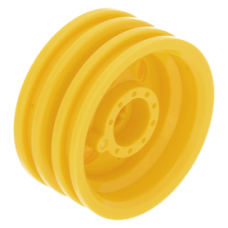 Eredeti, új LEGO kerék/kerékbelső Ø 30mm x 14mm, sárga (56904) - speciális jármű alkatrész