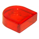 LEGO csempe 1×1 ovális félkör, átlátszó piros (24246)