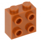 LEGO kocka 1x2×1 2/3 egyik oldalán négy bütyökkel, sötét narancssárga (22885)