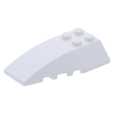 LEGO ék/szárny 6×4 íves tetején négy bütyökkel, fehér (43712)