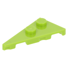 LEGO ék/szárny alakú lapos elem 4x2 balos (27°) 2db bütyökkel, lime (65429)