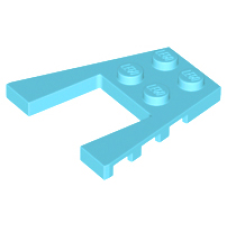 LEGO ék/szárny alakú lapos elem 4x4, közép azúrkék (43719)