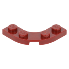LEGO lapos elem íves sarok 3x3 1/4, sötétpiros (68568)